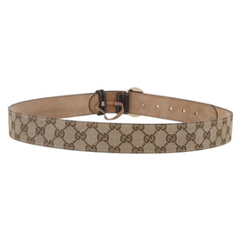 GUCCI GG Canvas Belt 33.5""-37.4"" Beige Auth bs29540 - 0