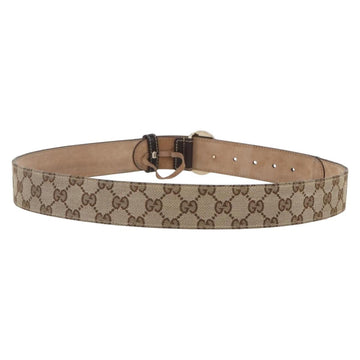 GUCCI GG Canvas Belt 33.5""-37.4"" Beige Auth bs29540 - 0