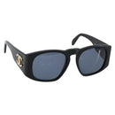 CHANEL COCO Mark Sunglasses plastic Black CC Auth bs29543V-1