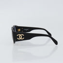 CHANEL COCO Mark Sunglasses plastic Black CC Auth bs29543V-4