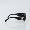CHANEL COCO Mark Sunglasses plastic Black CC Auth bs29543V-5