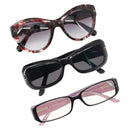 CHANEL COCO Mark Sunglasses plastic 3Set Black CC Auth bs29544-1