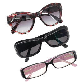 CHANEL COCO Mark Sunglasses plastic 3Set Black CC Auth bs29544