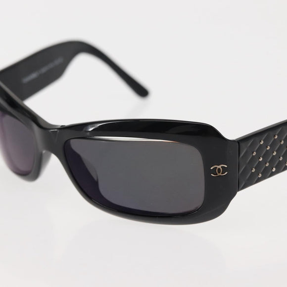CHANEL COCO Mark Sunglasses plastic 3Set Black CC Auth bs29544