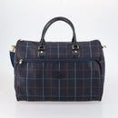 Burberrys Boston Bag PVC Canvas 2 Set Navy Green Auth bs29550-10