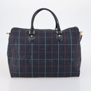 Burberrys Boston Bag PVC Canvas 2 Set Navy Green Auth bs29550-11