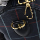 Burberrys Boston Bag PVC Canvas 2 Set Navy Green Auth bs29550-13