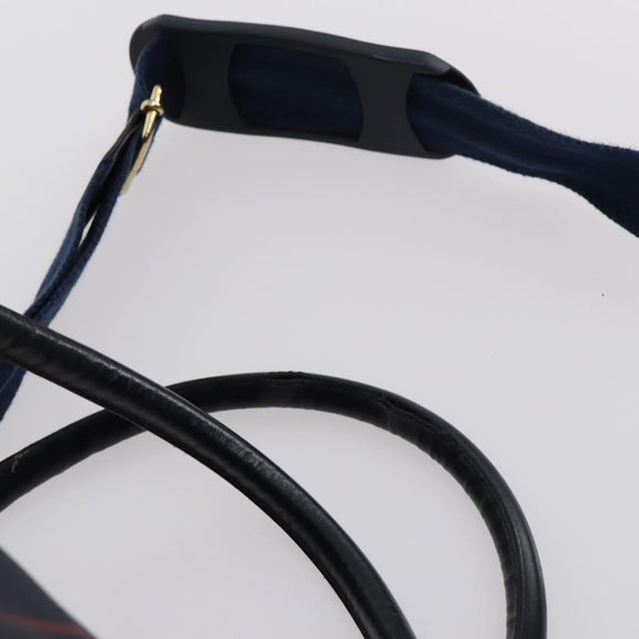 Burberrys Boston Bag PVC Canvas 2 Set Navy Green Auth bs29550