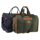 Burberrys Boston Bag PVC Canvas 2 Set Navy Green Auth bs29550-1