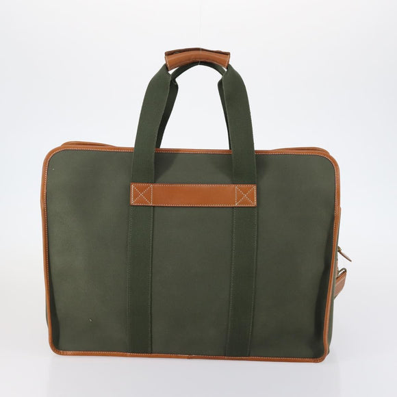 Burberrys Boston Bag PVC Canvas 2 Set Navy Green Auth bs29550