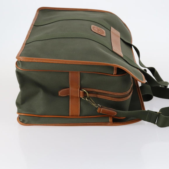 Burberrys Boston Bag PVC Canvas 2 Set Navy Green Auth bs29550