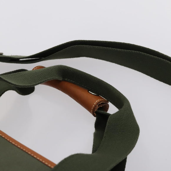 Burberrys Boston Bag PVC Canvas 2 Set Navy Green Auth bs29550