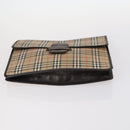 Burberrys Nova Check Bag Leather Canvas 7Set Beige Black Navy Auth bs29553-10