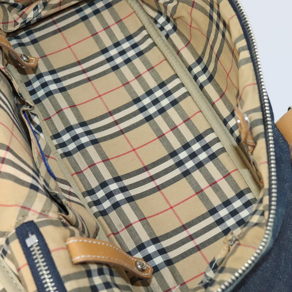 Burberrys Nova Check Bag Leather Canvas 7Set Beige Black Navy Auth bs29553