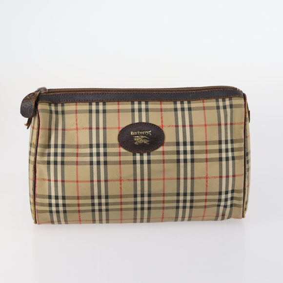 Burberrys Nova Check Bag Leather Canvas 7Set Beige Black Navy Auth bs29553