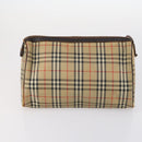 Burberrys Nova Check Bag Leather Canvas 7Set Beige Black Navy Auth bs29553-18