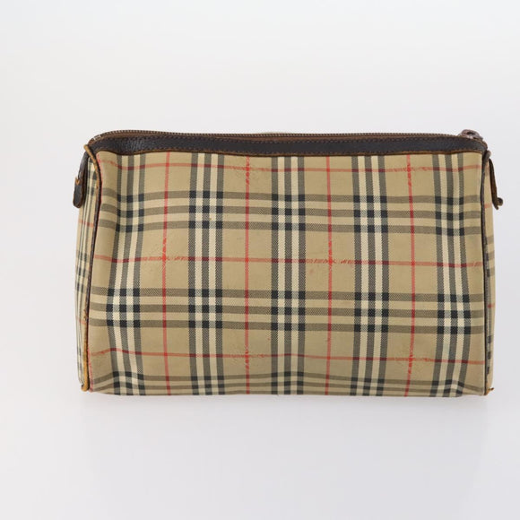 Burberrys Nova Check Bag Leather Canvas 7Set Beige Black Navy Auth bs29553