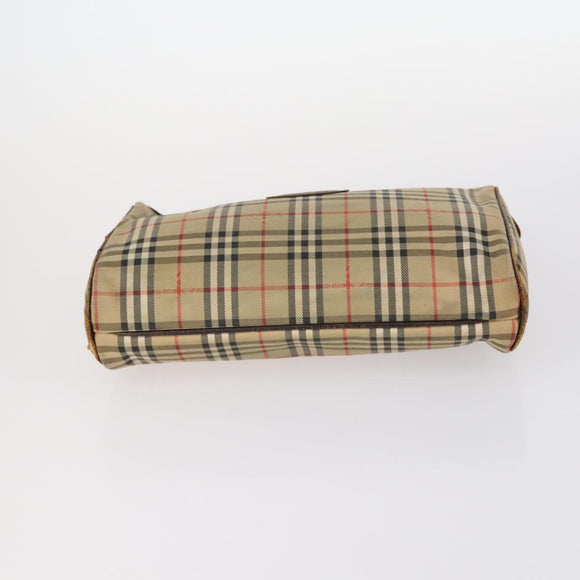 Burberrys Nova Check Bag Leather Canvas 7Set Beige Black Navy Auth bs29553