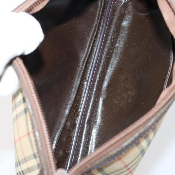 Burberrys Nova Check Bag Leather Canvas 7Set Beige Black Navy Auth bs29553