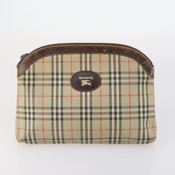 Burberrys Nova Check Bag Leather Canvas 7Set Beige Black Navy Auth bs29553