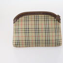 Burberrys Nova Check Bag Leather Canvas 7Set Beige Black Navy Auth bs29553-23