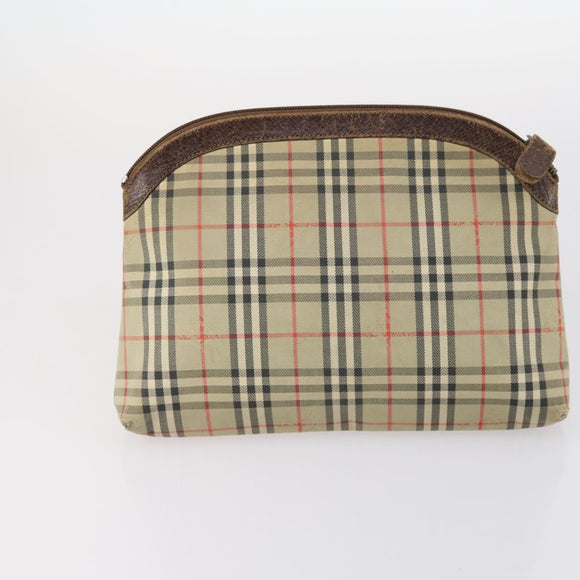 Burberrys Nova Check Bag Leather Canvas 7Set Beige Black Navy Auth bs29553