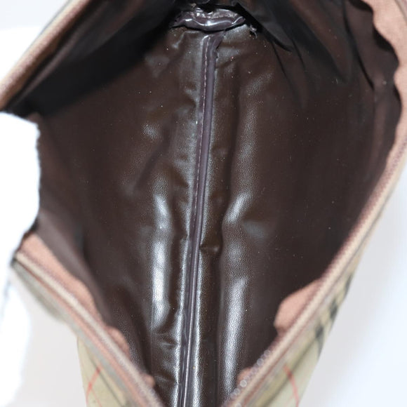 Burberrys Nova Check Bag Leather Canvas 7Set Beige Black Navy Auth bs29553