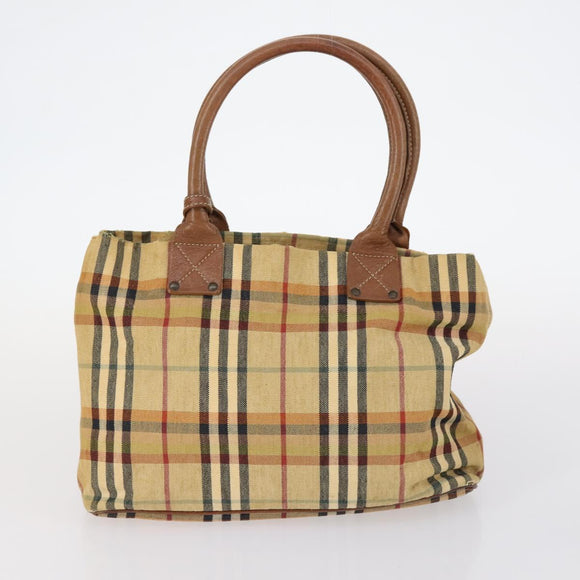 Burberrys Nova Check Bag Leather Canvas 7Set Beige Black Navy Auth bs29553