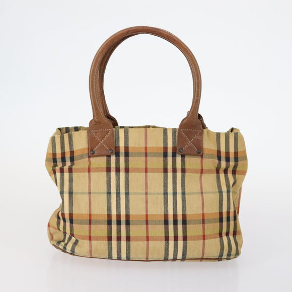 Burberrys Nova Check Bag Leather Canvas 7Set Beige Black Navy Auth bs29553