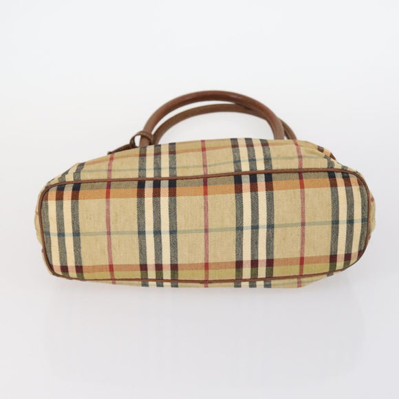 Burberrys Nova Check Bag Leather Canvas 7Set Beige Black Navy Auth bs29553