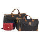 BALLY Hand Bag Leather PVC 4 Set Black Red Navy Auth bs29555-1