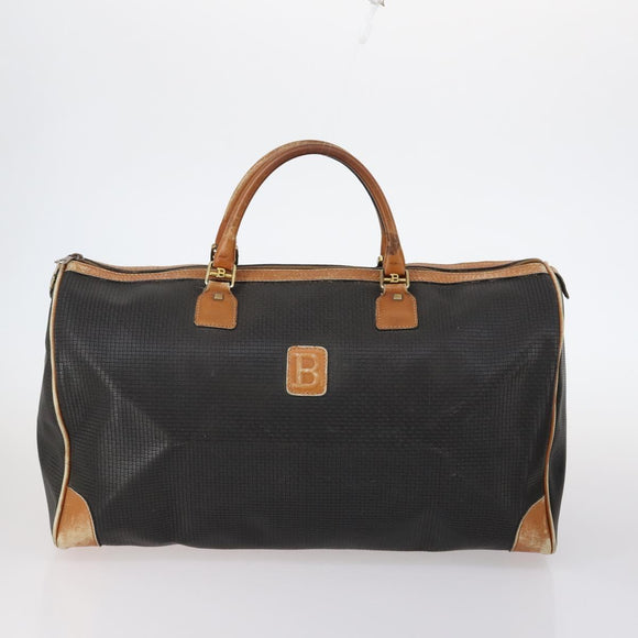 BALLY Hand Bag Leather PVC 4 Set Black Red Navy Auth bs29555