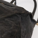 GIVENCHY Pandora Hand Bag Leather 2way Black Gold Auth bs29556-13
