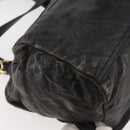 GIVENCHY Pandora Hand Bag Leather 2way Black Gold Auth bs29556-14