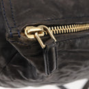 GIVENCHY Pandora Hand Bag Leather 2way Black Gold Auth bs29556-18