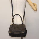 GIVENCHY Pandora Hand Bag Leather 2way Black Gold Auth bs29556-26