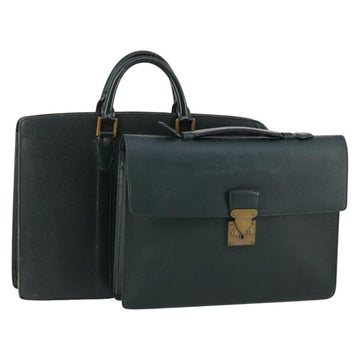 LOUIS VUITTON Monogram Taiga Hand Bag 2Set Green LV Auth bs29562