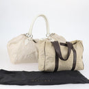 BVLGARI Logo Mania Hand Bag Canvas 2 Set Beige Brown Auth bs29563-18