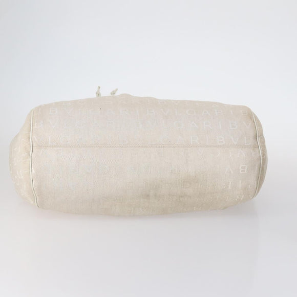 BVLGARI Logo Mania Hand Bag Canvas 2 Set Beige Brown Auth bs29563