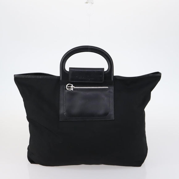 Salvatore Ferragamo Bag Leather Canvas 4Set Beige Black Navy Auth bs29564