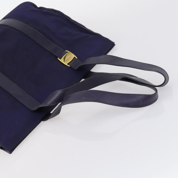 Salvatore Ferragamo Bag Leather Canvas 4Set Beige Black Navy Auth bs29564