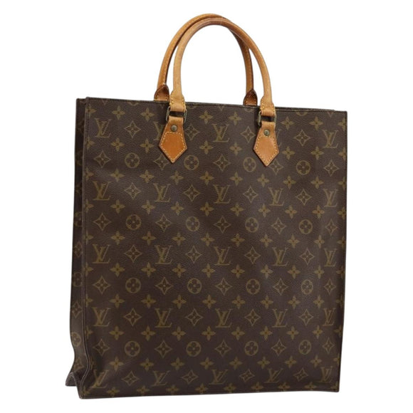 LOUIS VUITTON Monogram Sac Plat Hand Bag M51140 LV Auth bs29566