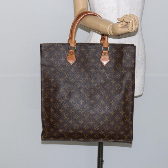 LOUIS VUITTON Monogram Sac Plat Hand Bag M51140 LV Auth bs29566