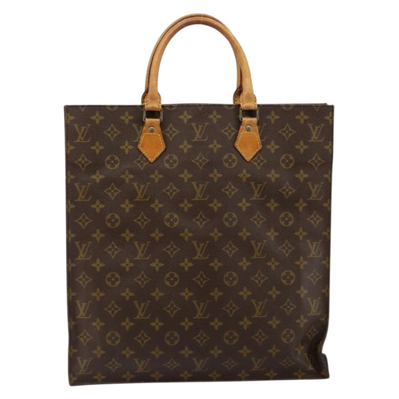 LOUIS VUITTON Monogram Sac Plat Hand Bag M51140 LV Auth bs29566