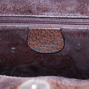 GUCCI Hand Bag Leather Brown Silver Auth bs29572-15