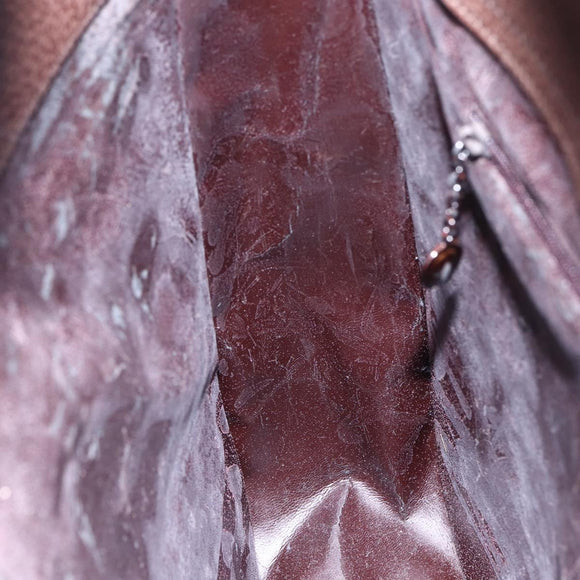 GUCCI Hand Bag Leather Brown Silver Auth bs29572