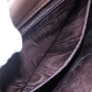 GUCCI Hand Bag Leather Brown Silver Auth bs29572-20