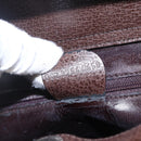 GUCCI Hand Bag Leather Brown Silver Auth bs29572-21