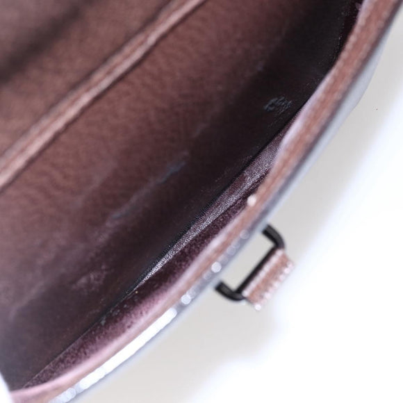 GUCCI Hand Bag Leather Brown Silver Auth bs29572