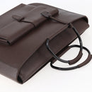 GUCCI Hand Bag Leather Brown Silver Auth bs29572-6